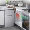 imageKismile Mini Fridge with Freezer32 CuFt Compact Mini Refrigerator with Double 2 DoorAdjustable TemperatureFull Size for HomeKitchenDormApartmentRetro GreyGrey