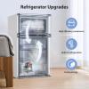 imageKismile Mini Fridge with Freezer32 CuFt Compact Mini Refrigerator with Double 2 DoorAdjustable TemperatureFull Size for HomeKitchenDormApartmentRetro GreyWhite