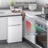 imageKismile Mini Fridge with Freezer32 CuFt Compact Mini Refrigerator with Double 2 DoorAdjustable TemperatureFull Size for HomeKitchenDormApartmentRetro GreyWhite