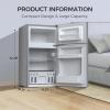 imageKismile Mini Fridge with Freezer32 CuFt Compact Mini Refrigerator with Double 2 DoorAdjustable TemperatureFull Size for HomeKitchenDormApartmentRetro GreyGrey