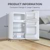 imageKismile Mini Fridge with Freezer32 CuFt Compact Mini Refrigerator with Double 2 DoorAdjustable TemperatureFull Size for HomeKitchenDormApartmentRetro GreyWhite