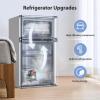 imageKismile Mini Fridge with Freezer32 CuFt Compact Mini Refrigerator with Double 2 DoorAdjustable TemperatureFull Size for HomeKitchenDormApartmentRetro GreyGrey