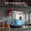 imageKismile Nugget Ice Makers Countertop Portable Sonic Ice Machine with SelfCleaningOneClick Operation for HomeOfficeSilverRed