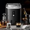 imageKismile Nugget Ice Makers Countertop Portable Sonic Ice Machine with SelfCleaningOneClick Operation for HomeOfficeSilverStainless Steels Black