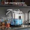 imageKismile Nugget Ice Makers Countertop Portable Sonic Ice Machine with SelfCleaningOneClick Operation for HomeOfficeSilverWhite