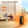 imageKismile Portable Electric Radiator Heater Oil Filled with 3 Heat Settings Adjustable Thermostat Overheat ampamp TipOver Protection For Indoor Use 1500W BlackBlack