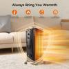 imageKismile Portable Electric Radiator Heater Oil Filled with 3 Heat Settings Adjustable Thermostat Overheat ampamp TipOver Protection For Indoor Use 1500W BlackBlack