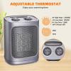imageKismile Portable Electric Space Heater Small Ceramic Heater Fan with Thermostat TipOver and Overheat ProtectionFast Heating for HomeOffice1500W