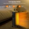imageKismile Radiator Heater1500W Electric Portable Space Oil Filled Heater with LCD Display4 ModesRemote ControlOverheat ampamp TipOver ProtectionDigital Thermostat24H Timer for Indoor Use Black