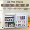 imageKismile Retro Mini Fridge with Rated 17 cu ft Small Refrigerator with Adjustable Removable Glass Shelves Mechanical Control Compact Freezer for Office Dorm Bedroom White