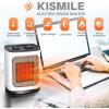 imageKismile Small Electric Space Heater Ceramic Space HeaterPortable Heater Fan for Office with Adjustable Thermostat and Overheat Protection ETL Listed for Kitchen 750W1500WBlackWhiteCarrying Handle