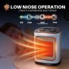 imageKismile Small Electric Space Heater Ceramic Space HeaterPortable Heater Fan for Office with Adjustable Thermostat and Overheat Protection ETL Listed for Kitchen 750W1500WBlackWhiteCarrying Handle
