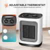imageKismile Small Electric Space Heater Ceramic Space HeaterPortable Heater Fan for Office with Adjustable Thermostat and Overheat Protection ETL Listed for Kitchen 750W1500WBlackWhiteCarrying Handle