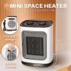 imageKismile Small Electric Space Heater Ceramic Space HeaterPortable Heater Fan for Office with Adjustable Thermostat and Overheat Protection ETL Listed for Kitchen 750W1500WBlackWhiteCarrying Handle