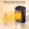 imageKismile Small Electric Space Heater Ceramic Space HeaterPortable Heater Fan for Office with Adjustable Thermostat and Overheat Protection ETL Listed for Kitchen 750W1500WBlackDark Black