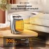 imageKismile Small Electric Space Heater Ceramic Space HeaterPortable Heater Fan for Office with Adjustable Thermostat and Overheat Protection ETL Listed for Kitchen 750W1500WBlackSilverBuiltin Handle