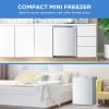 imageKismile Small Freezer Upright 30 Cuft Mini Freezer with Adjustable Thermostat Removable Shelves Reversible Single Door Stand Up Freezer for BedroomHomeDormsApartment Stainless SteelWhite
