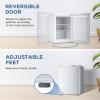 imageKismile Small Freezer Upright 30 Cuft Mini Freezer with Adjustable Thermostat Removable Shelves Reversible Single Door Stand Up Freezer for BedroomHomeDormsApartment Stainless SteelWhite
