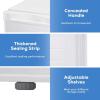 imageKismile Small Freezer Upright 30 Cuft Mini Freezer with Adjustable Thermostat Removable Shelves Reversible Single Door Stand Up Freezer for BedroomHomeDormsApartment Stainless SteelWhite