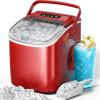 imageKismile Ice Makers Countertop with Carry Handle26LbsDay9 Cubes in 6 MinsSelfCleaning Ice Machine for HomeOfficeKitchen BlackRed