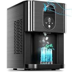 imageKismile Countertop Nugget Ice Maker 20DN 50LBSDay Output SelfCleaning Soft Chewable PebblePellet Ice with OneClick Operation for HomeBlack