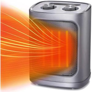 imageKismile Portable Electric Space Heater Small Ceramic Heater Fan with Thermostat TipOver and Overheat ProtectionFast Heating for HomeOffice1500W