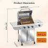 image2 Burner BBQ Propane Gas Grill 16000 BTU Stainless Steel Compact Gas Barbecue Grill with Foldable Shelves Small Propane Grills Outdoor Cooking for Patios Backyard Camping 255 SQIN Cook Area3 Burner with Side Burner