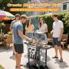 image2 Burner BBQ Propane Gas Grill 16000 BTU Stainless Steel Compact Gas Barbecue Grill with Foldable Shelves Small Propane Grills Outdoor Cooking for Patios Backyard Camping 255 SQIN Cook Area2 Burner