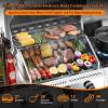 image2 Burner BBQ Propane Gas Grill 16000 BTU Stainless Steel Compact Gas Barbecue Grill with Foldable Shelves Small Propane Grills Outdoor Cooking for Patios Backyard Camping 255 SQIN Cook Area3 Burner with Side Burner