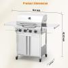 image2 Burner BBQ Propane Gas Grill 16000 BTU Stainless Steel Compact Gas Barbecue Grill with Foldable Shelves Small Propane Grills Outdoor Cooking for Patios Backyard Camping 255 SQIN Cook Area4 Burner