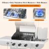 image2 Burner BBQ Propane Gas Grill 16000 BTU Stainless Steel Compact Gas Barbecue Grill with Foldable Shelves Small Propane Grills Outdoor Cooking for Patios Backyard Camping 255 SQIN Cook Area3 Burner with Side Burner