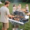 image2 Burner BBQ Propane Gas Grill 16000 BTU Stainless Steel Compact Gas Barbecue Grill with Foldable Shelves Small Propane Grills Outdoor Cooking for Patios Backyard Camping 255 SQIN Cook Area3 Burner with Side Burner