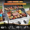 image2 Burner BBQ Propane Gas Grill 16000 BTU Stainless Steel Compact Gas Barbecue Grill with Foldable Shelves Small Propane Grills Outdoor Cooking for Patios Backyard Camping 255 SQIN Cook Area3 Burner
