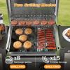 image2 Burner BBQ Propane Gas Grill 16000 BTU Stainless Steel Compact Gas Barbecue Grill with Foldable Shelves Small Propane Grills Outdoor Cooking for Patios Backyard Camping 255 SQIN Cook Area2 Burner