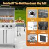 image2 Burner BBQ Propane Gas Grill 16000 BTU Stainless Steel Compact Gas Barbecue Grill with Foldable Shelves Small Propane Grills Outdoor Cooking for Patios Backyard Camping 255 SQIN Cook Area4 Burner