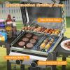 image2 Burner BBQ Propane Gas Grill 16000 BTU Stainless Steel Compact Gas Barbecue Grill with Foldable Shelves Small Propane Grills Outdoor Cooking for Patios Backyard Camping 255 SQIN Cook Area2 Burner