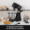 imageKismile Stand Mixer 55Quart Electric Mixer with 12 Speeds TiltHead Design ampamp Stainless Steel Bowl  Includes Dough Hook Whisk Beater  Powerful Baking Mixer for Cakes Bread Dough Deep BlackBlack