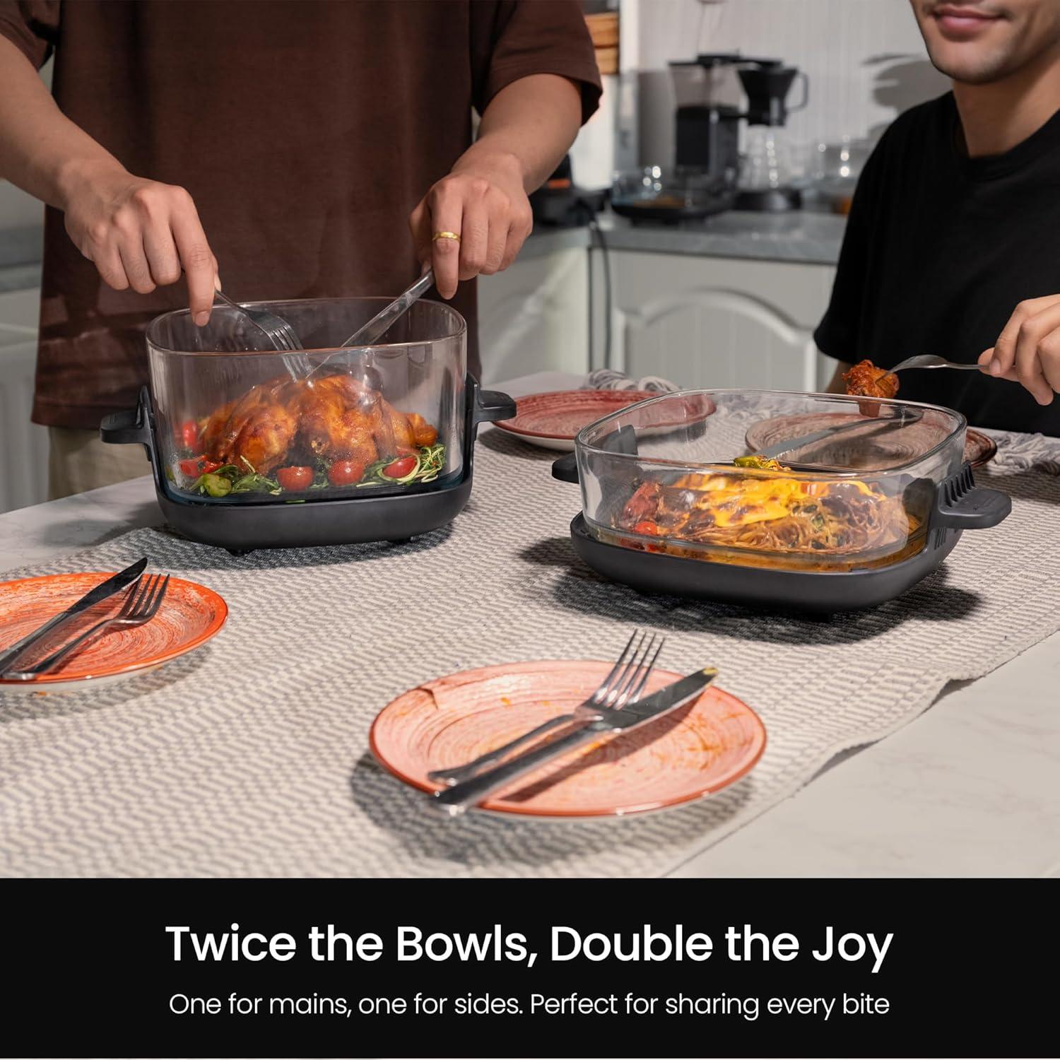 imageKismile Roasti Portable Air Fryer 5in1 47 QT ampamp 26QT Glass Containers with Storage Lids Deep Roast Freezer ampamp Dishwasher Safe Compact Air fryer Keep Warm  Quick ampamp Easy Meals