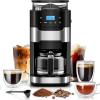 imageKismile 10Cup Digital Drip Coffee Maker with BuiltIn Grinder 12Hour Timer Programmable 15L Water Tank KeepWarm Function Combo Brewer and Grinder for Home ampamp Office Use