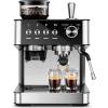 imageKismile 15 Bar Espresso Machines with Grinder Professional Espresso Maker with Removable Water Tank Milk Frother Steam Wand for LatteampampCappuccinoHot Water Function for Home Black15 Bar