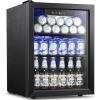 imageKismile 24 inch Wine and Beverage Refrigerator 20 Bottle and 88 Cans Dual Zone Wine Cooler with Glass Door Builtin or Freestanding WineBeerBeverage Fridge with Blue LED LightTransparent