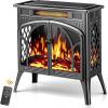 imageKismile Electric Firplace Heater 24inch ampamp 1500W Infrared Heaters for Indoor Use with Remote Control 5100BTU Small Electric Stove with 3D Flame Effect and Heating Mode Overheating SafeBlack