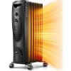 imageKismile Portable Electric Radiator Heater Oil Filled with 3 Heat Settings Adjustable Thermostat Overheat ampamp TipOver Protection For Indoor Use 1500W BlackBlack