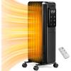 imageKismile Radiator Heater1500W Electric Portable Space Oil Filled Heater with LCD Display4 ModesRemote ControlOverheat ampamp TipOver ProtectionDigital Thermostat24H Timer for Indoor Use Black