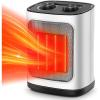 imageKismile Space Heater Portable Electric Heaters with Thermostat 1500W750W PTC Ceramic Heater Fan Small Heater for Bedroom Office and Indoor UseWhiteCarrying Handle