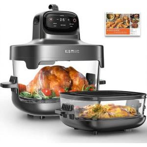 imageKismile 5in1 Portable Glass Air Fryer 26QT ampamp 47QT Dual Glass Containers with Lids 85 Less Oil Compact Smart Air Fryer Oven for Deep Roast Crisp Keep Warm  Freezer ampamp Dishwasher SafeDeep Grey