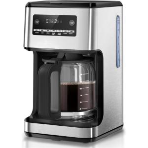 imageKismile Coffee Maker 14Cup Programmable Drip Coffee Makers Machines with Timer Reusable Filter ampamp Keep Hot Plate Auto Pause SelfCleaning Stainless Steel