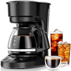 imageKismile Compact Drip Coffee Maker AntiDrip System Timer Removable Funnel ampamp Auto ShutOff AntiDry Protection Perfect Small Coffee Machine for Home ampamp Office BlackBlack Neo