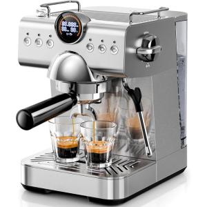 imageKismile Espresso Machine with Cold Brew Professional Espresso Maker with Milk Frother Steam Wand for Latte ampamp Cappuccino Espresso Coffee Machine with LED Display for Home UseStainless Steel