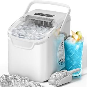 imageKismile Ice Makers Countertop with Carry Handle8 Cubes in 6 Mins26LbsDay2 Size of Bullet IcePortable Ice Maker Machine with SelfCleaning for HomeOfficeBlackWhite